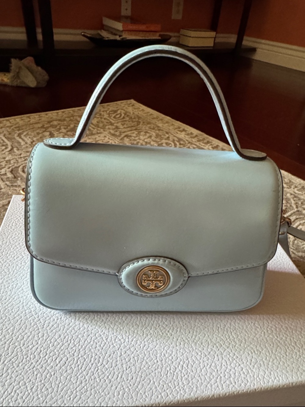 Tory Burch Small Robinson Top-Handle Women's Bag with Gold Accent. New.
